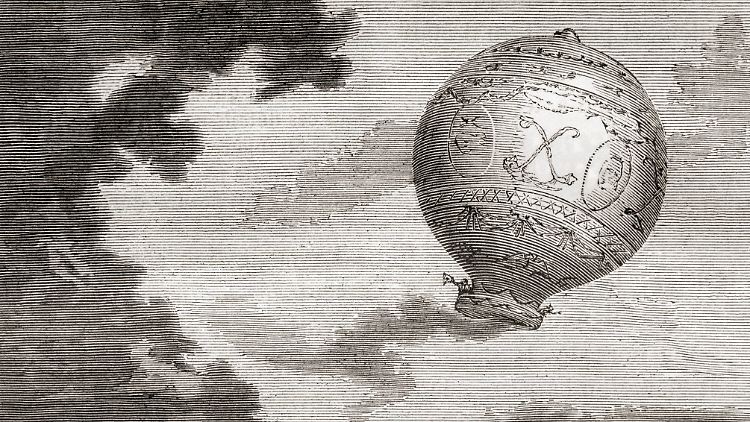 Leinen los: Jean-François Pilâtre de Rozier gelang die erste freie Fahrt in einem Heißluftballon.