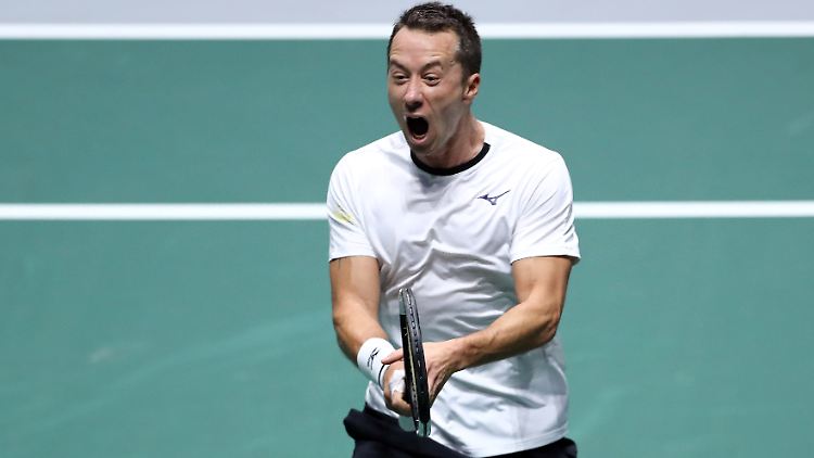 Philipp Kohlschreiber brachte das DTB-Team durch einen Kraftakt in Führung.
