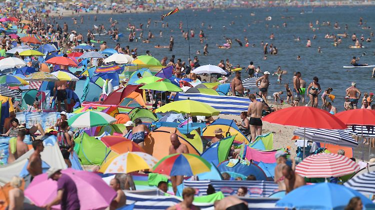 Geht da noch was? Strand von Zinnowitz im Juli 2019.