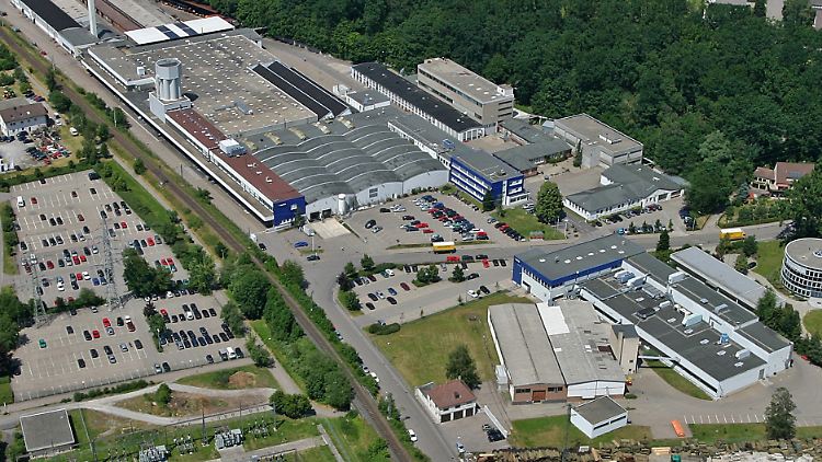 Firmengelände des Batterienherstellers Varta Microbattery in Ellwangen.