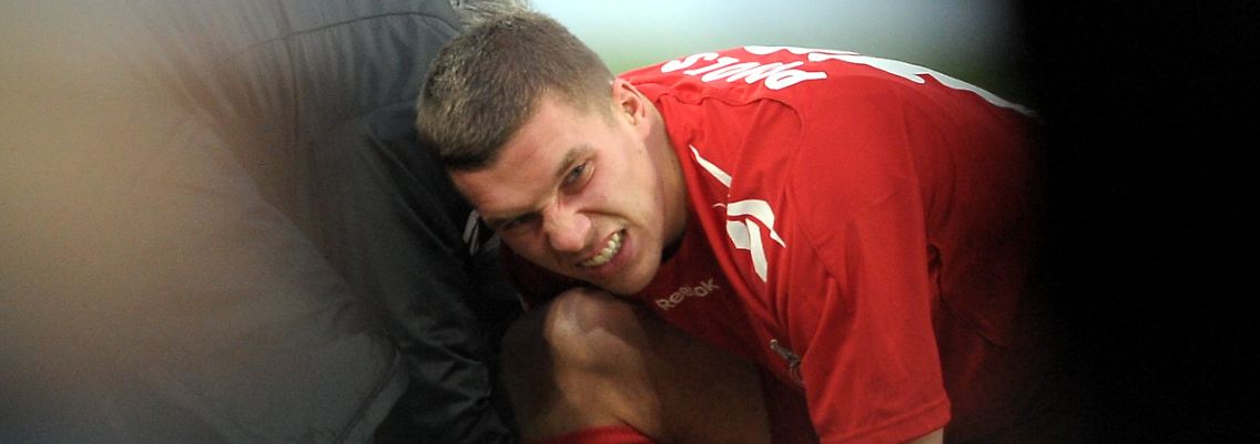 Das tut weh: Lukas Podolski.