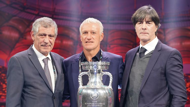 Drei Favoriten in einer Gruppe: Fernando Santos, Didier Deschamps und Joachim Löw (v.l.) treffen bei der EM aufeinander.