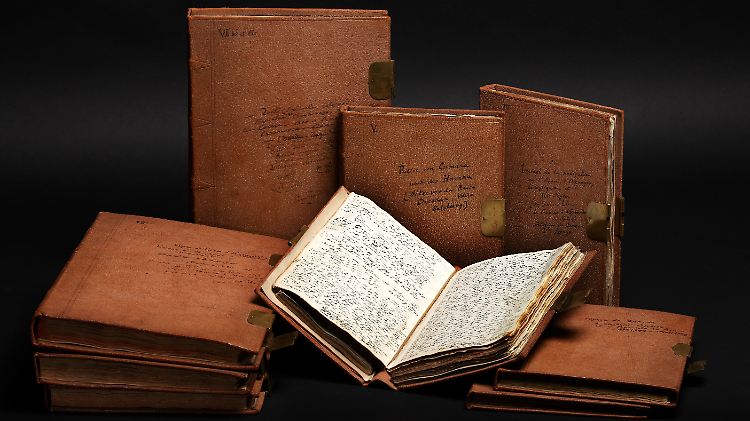 4000 Seiten seiner in Leder gebundenen Reisetagebücher füllte Alexander von Humboldt während seines Aufenthaltes in Amerika.