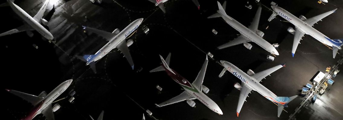 Geparkte Flugzeuge des Typs 737 Max in Seattle im US-Bundesstaat Washington.