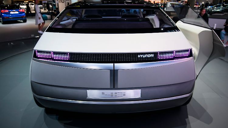 Ein Elektromobil von Hyundai von bei der Internationalen Automobil Ausstelung in Frankfurt am Main.