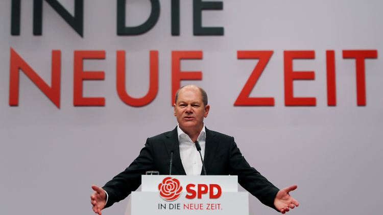 Scholz ruft die Genossen zur Geschlossenheit auf.