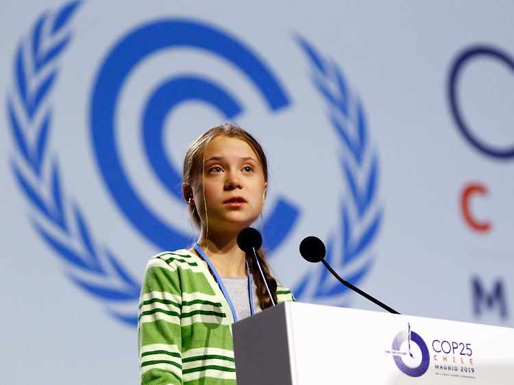 Greta Thunberg, hier bei ihrem Auftritt beim UN-Klimagipfel in Madrid.