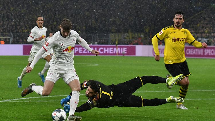 Endstand 3:3. Zwar dominiert und führt der BVB erst mit 2:0 und dann 3:2. Doch die Leipziger bleiben cool und bestrafen die Patzer von Dortmund.