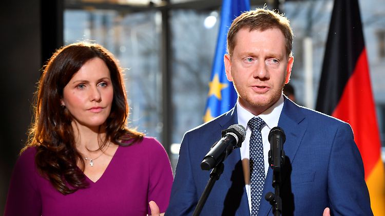 Kretschmer und seine Partnerin Annett Hofmann, die künftig Referatsleiterin im Sozialministerium wird.