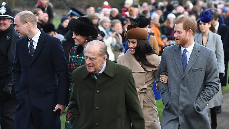So hat es die Queen am liebsten: 2017 waren beim Kirchgang am 25. Dezember alle dabei.