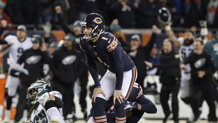 Der Moment, in dem für Cody Parkey viel kaputt geht: Der Kicker verpasste im Januar das entscheidende Fieldgoal im NFC Wild Card Game gegen die Philadelphia Eagles.