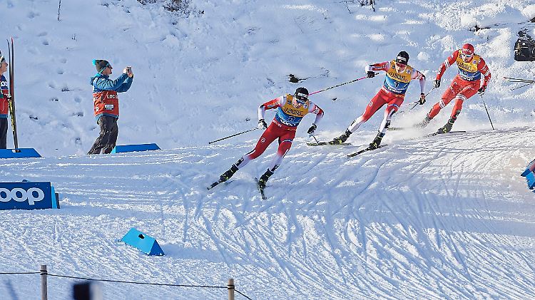 An die Spitzengruppe um Emil Iversen, Johannes Klaebo und Sergey Ustjugov kamen die deutschen Skilangläufer schon am Samstag nicht heran.