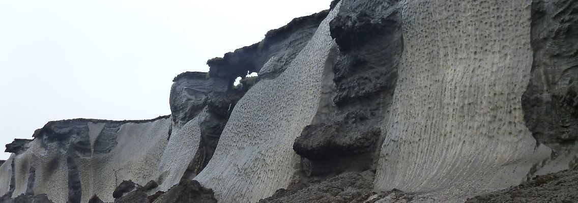 Auftauender Permafrost im Lena-Delta in Sibirien. Foto: Alfred-Wegener-Institut