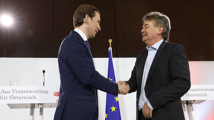 Grünen-Chef Werner Kogler (re.) und ÖVP-Vorsitzender Sebastian Kurz regieren demnächst gemeinsam.