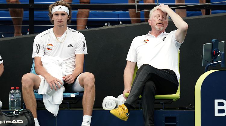 Teamkapitän Becker kann's nicht glauben: Die deutschen Tennis-Herren um Zverev sind beim ATP Cup raus.