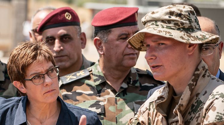 Kramp-Karrenbauer besuchte im August 2019 die in Erbil stationierten Bundeswehr-Soldaten.