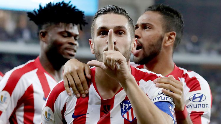 Atléticos erster Streich: Koke feiert seinen Treffer zun 1:0.