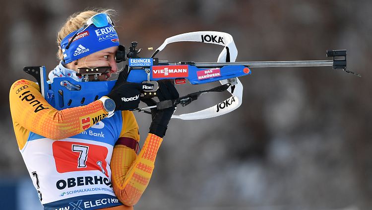 Vanessa Hinz musste als Startläuferin der Deutschen in die Strafrunde.