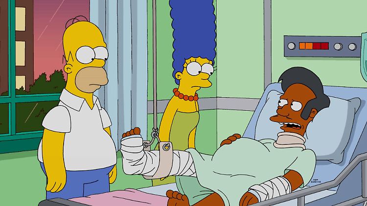 Für die Darstellung und insbesondere die Stimme von Apu (r.) ernteten "Die Simpsons" scharfe Kritik.