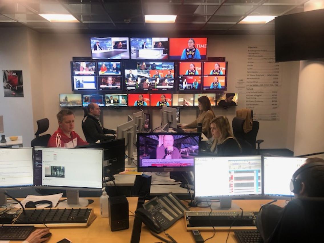 Das ntv-Sendezentrum ist noch on air.