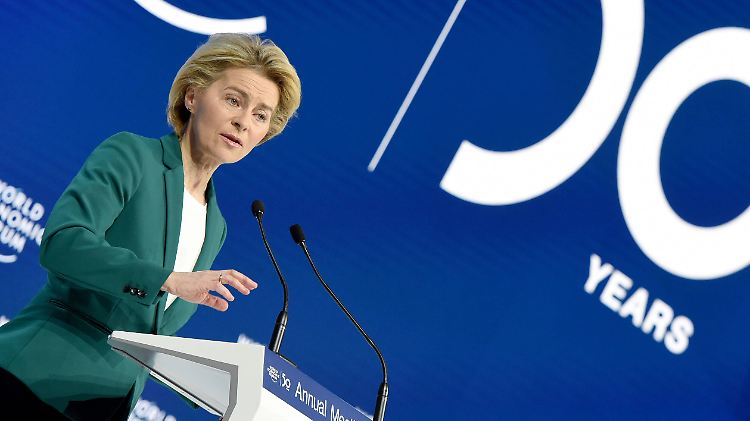 Von der Leyen hielt ihre Rede auf dem 50. Weltwirtschaftsforum in Davos.