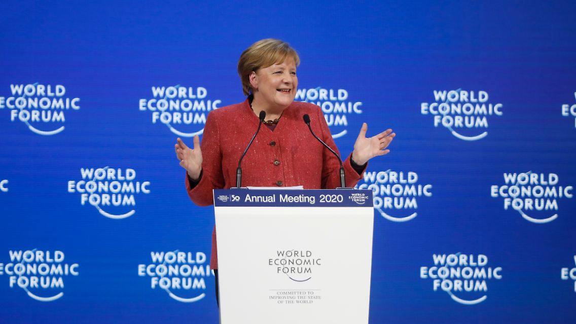 Merkel in Davos am 23. Januar 2020.