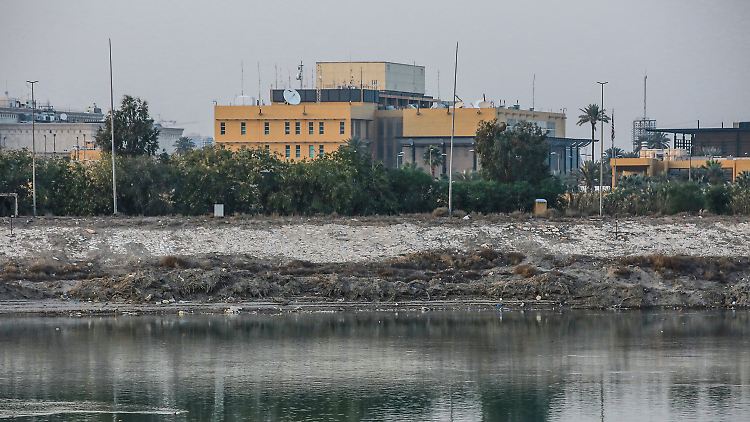Die US-Botschaft in Bagdad am Fluss Tigris - aufgenommen Anfang Januar.