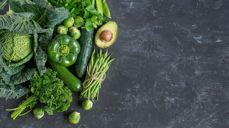 Rosenkohl, Paprika, Gurke, Bohnen, Avocado.