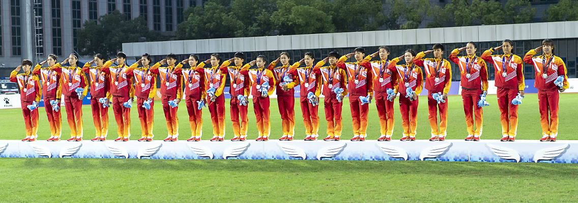 Das chinesische Fußball-Nationalteam der Frauen, hier bei einer Veranstaltung im Oktober in Wuhan, steht in Australien derzeit unter Quarantäne.
