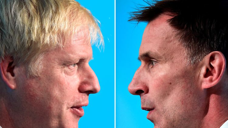 Hunt (r.) war einer der Konkurrenzen Johnsons im Rennen um den Parteivorsitz der Torys.