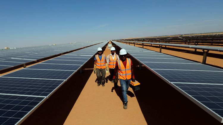 Dieser Solarpark befindet sich in Ägypten - Energiepartnerschaften im sonnenreichen Nordafrika gehören zur Wasserstoffstrategie Altmaiers.