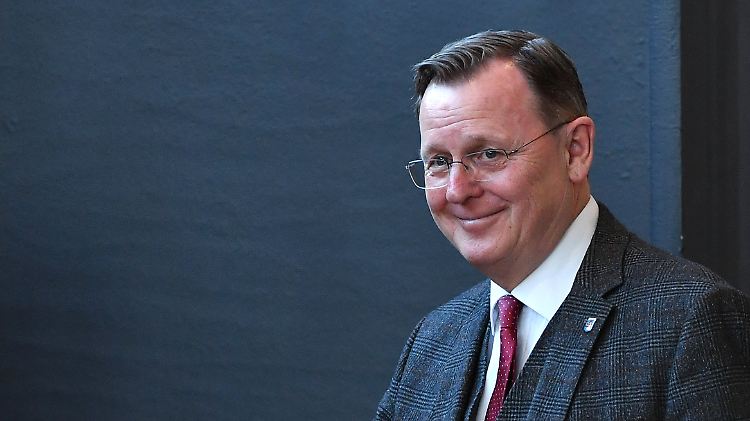 Bodo Ramelow bei der Stimmabgabe im Landtag in Erfurt.