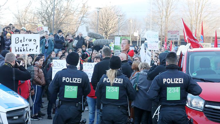 Demonstranten in Erfurt