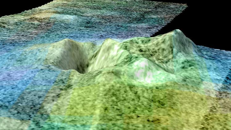 Hier deutlich zu erkennen: Erhebungen auf der Oberfläche des Titan. Sie ähneln dem Ätna in Italien, sagen Forscher.