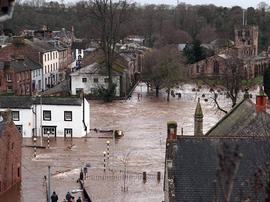 Überflutung in Appleby-in-Westmorland in Großbritannien