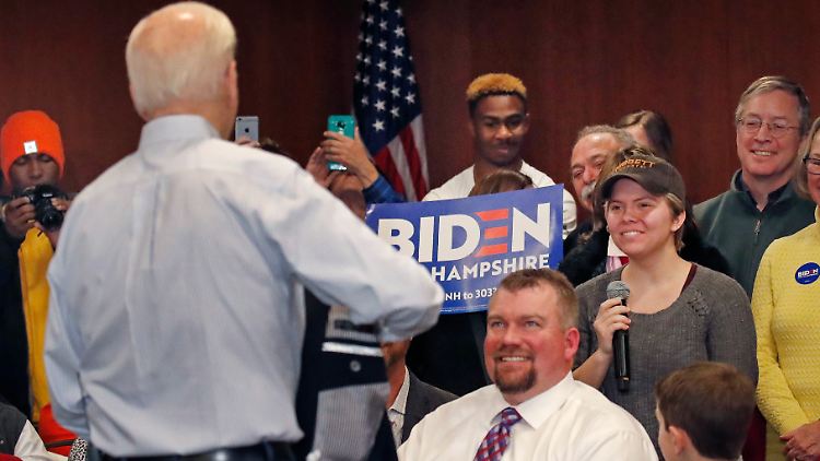 "Verlogene hundsgesichtige Pony-Kavalleristin": Die Studentin wollte von Joe Biden wissen, warum er bei der Vorwahl in Iowa so schlecht abschnitt.