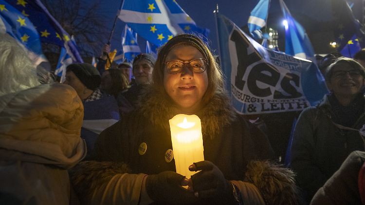 "Missing EU already": Anti-Brexit-Kundgebung am 31. Januar vor dem Parlament in Edinburgh.