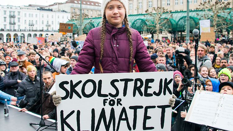 Thunberg bei ihrem ersten Besuch in Hamburg.