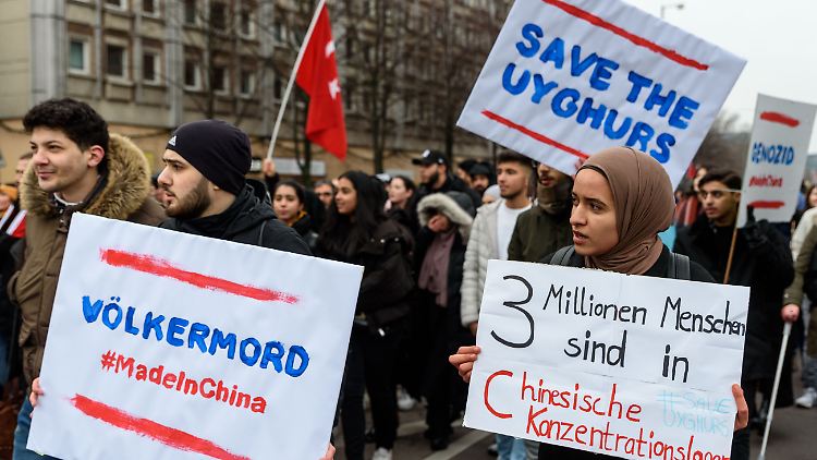 Demonstration Ende 2019 in Berlin gegen die Unterdrückung der Volksgruppe der Uiguren in China.