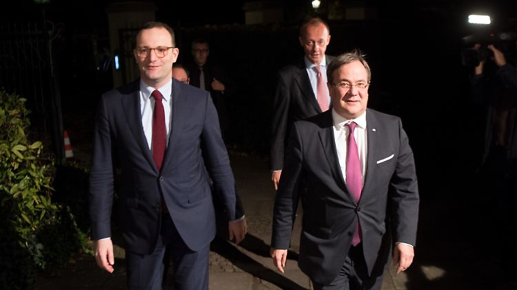 Spahn, Merz und Laschet (v.l., hier 2018): Folgen auf eine Frau mindestens drei Männer?