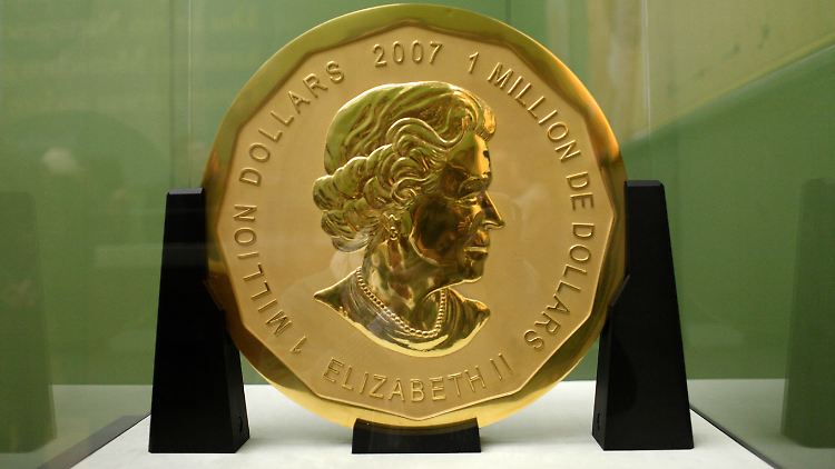 Die gestohlene Goldmünze "Big Maple Leaf" wiegt 100 Kilogramm und hat einen Materialwert von 3,8 Millionen Euro.