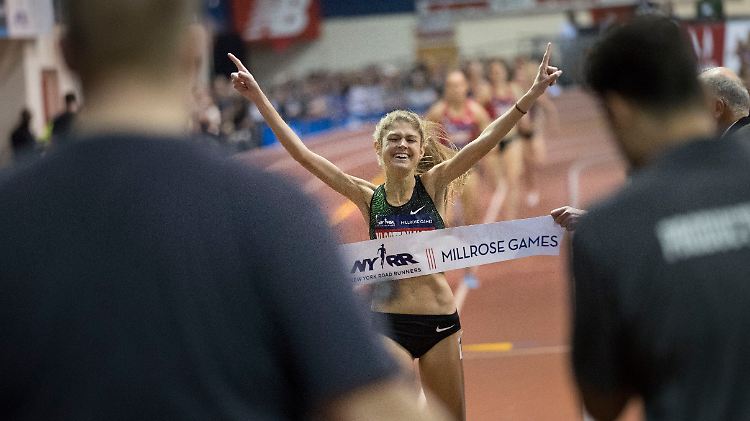 Schon 2019 war Klosterhalfen in den USA wie hier über die Meile äußerst erfolgreich, nun knackte sie den Europarekord über 5000m in der Halle.