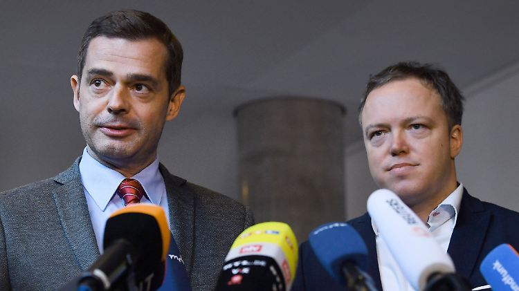 Mike Mohring (l.) und Mario Voigt im Februar.