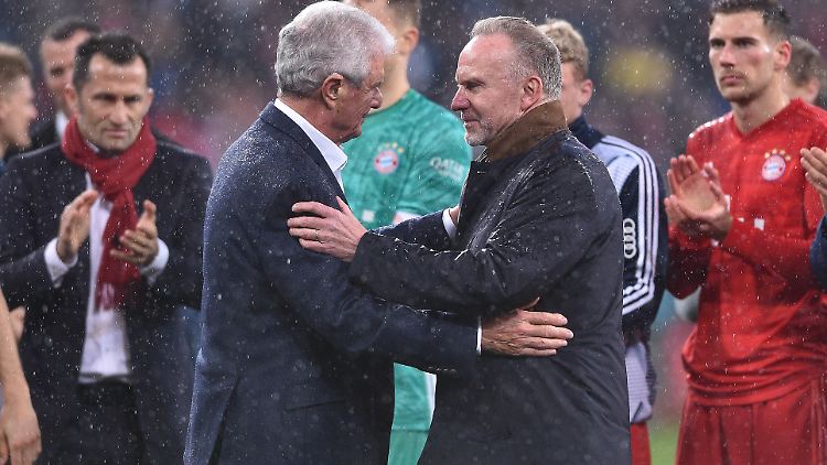 Dietmar Hopp und Karl-Heinz Rummenigge nach dem Skandalspiel der Bayern gegen Hoffenheim.