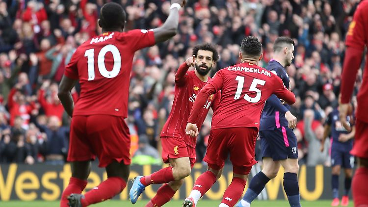 Salah markierte den Ausgleich für die Reds, Mane sorgte für die Führung.