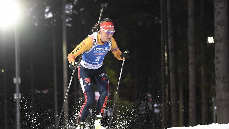 Überragende Schlussrunde: Denise Herrmann sicherte den deutschen Biathletinnen Platz drei.