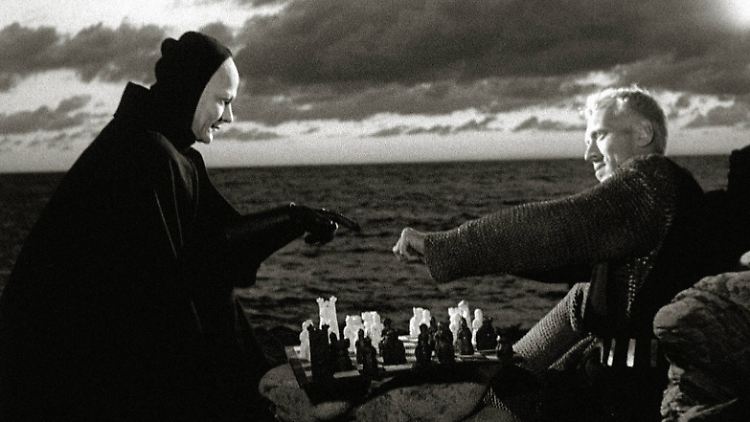Von Sydow (r.) in dem Bergman-Klassiker "Das siebente Siegel".