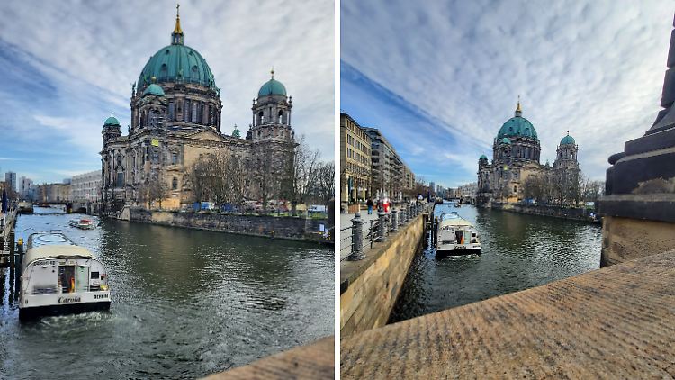 Nutzt man die untere Smartphone-Hälfte als Standfuß, macht die Kamera Fotos im Hochformat.