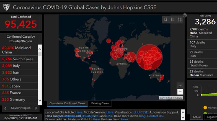 Hacker fälschen die Coronavirus-Weltkarte der John-Hopkins-Universität, um besorgte Nutzer in die Falle zu locken.