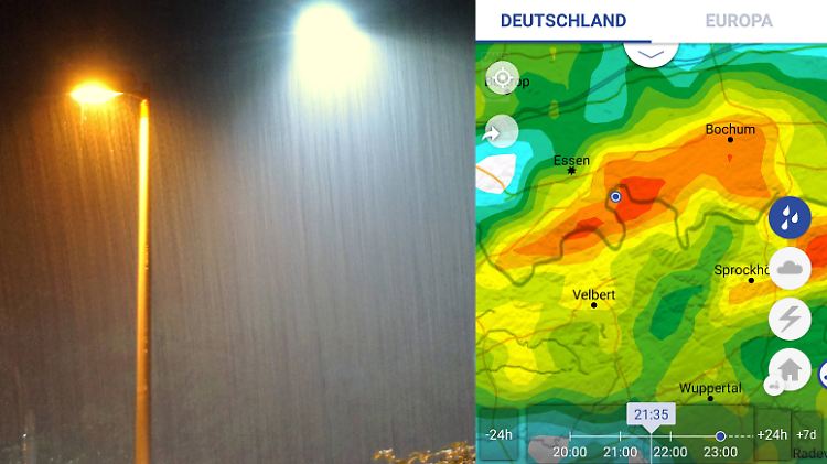 Regenkarten gibt es in der Warnwetter-App nur noch in der 1,99-Euro-Vollversion.
